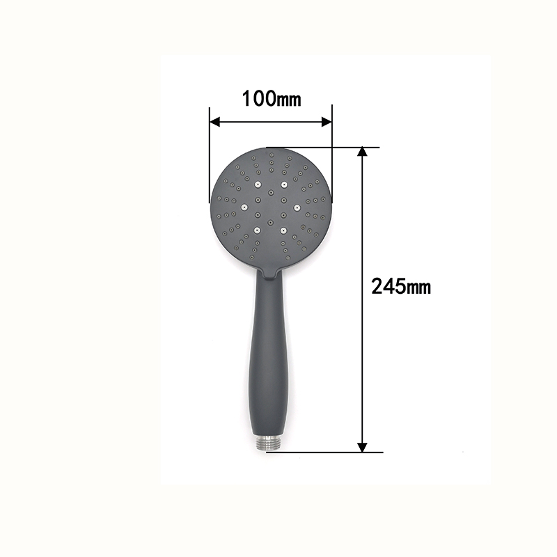 Black shower handheld booster showerhead bath set 6616