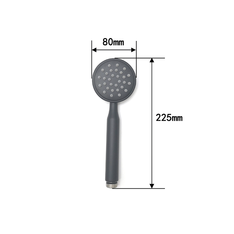 Stainless steel black booster shower head set 6606