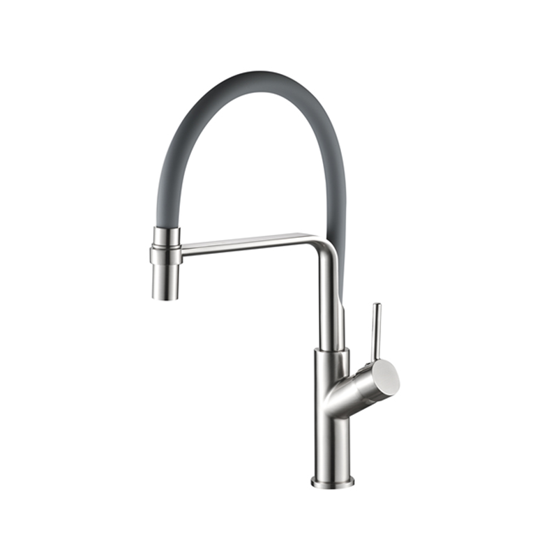 Brushed/Chrome Elbow Hose Metal Faucet - MD4369