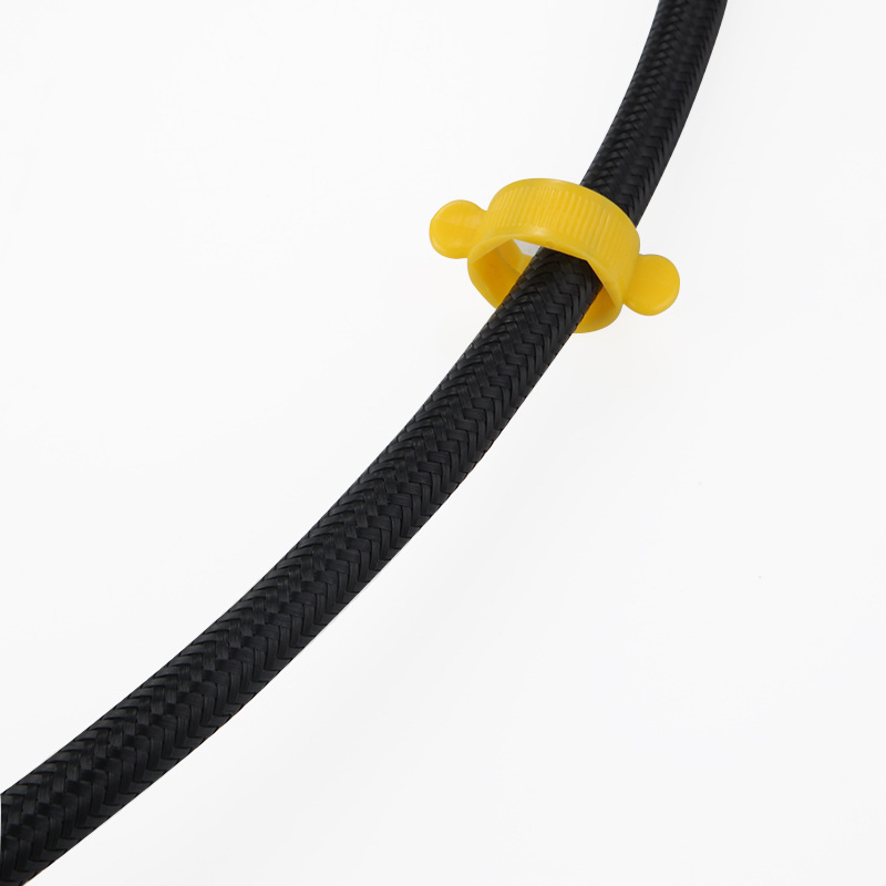 Black cotton wool braided double-ended tube